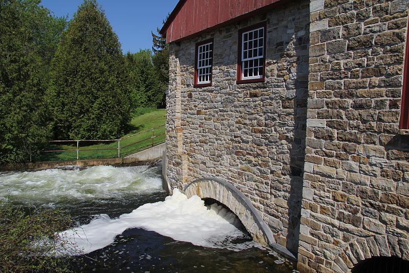 Spring runoff through the bywash at the Old Stone Mill