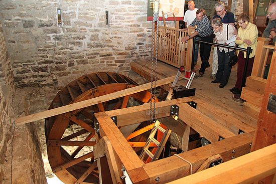 The millstones were installed in time for the mill's 200th anniversary in 2010.  Here we see the husk (the foundation for the stones) prior to the stones being installed