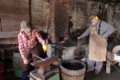 Blacksmiths Amanda Van Bruggen and Rory MacKay demonstrate blacksmithing.  Delta Harvest Festival 2015