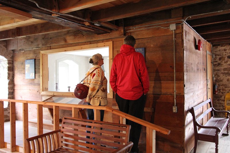 Visitors taking in one of the displays on the 2nd floor of the mill.  Delta Harvest Festival 2015