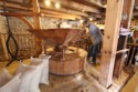 Milling demonstration with the mill's 200 year old millstones