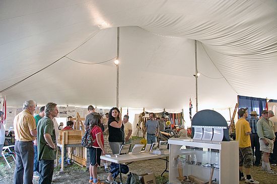 Under the Big Top.  We were located in the Heritage Tent - one of the many large tents set up for the IPM